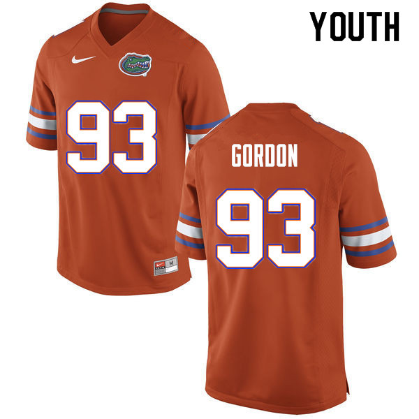 Youth #93 Moses Gordon Florida Gators College Football Jerseys Sale-Orange - Click Image to Close